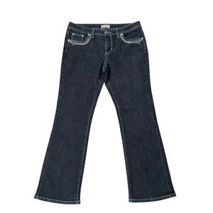 Earl Jeans Women’s Bootcut Rhinestone Trimmed Mid-Rise Denim Jeans Size 10P x 29